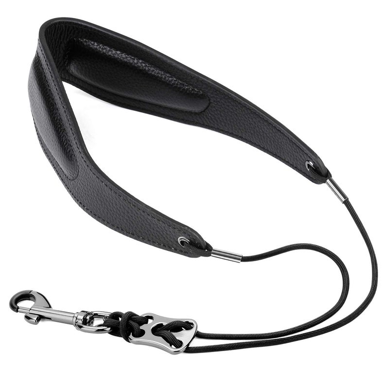 Rinastore BestSounds Rinastore Saxophone Strap Genuine Leather Sax Neck Strap with Soft Thick Pad for Soprano Tenor Alto Sax and Clarinets Oboes1 - Image 1